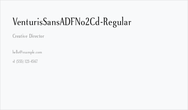 VenturisSansADFNo2Cd-Regular Business Card