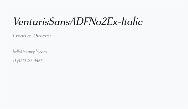 VenturisSansADFNo2Ex-Italic Business Card