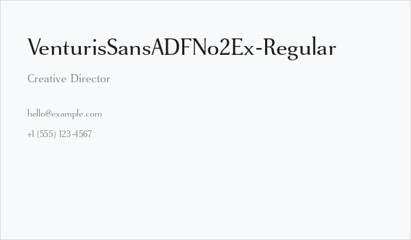 VenturisSansADFNo2Ex-Regular Business Card