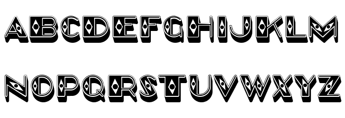 Venus 3D Regular Font LOWERCASE