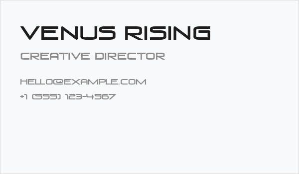 Venus Rising Business Card