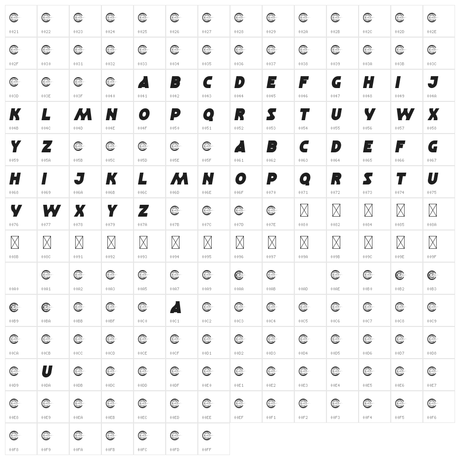 Venus Time Demo Character Map
