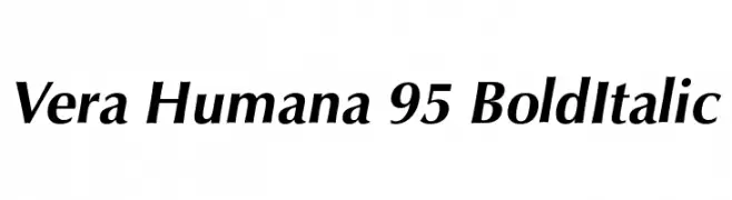 Vera Humana 95 BoldItalic  Free Fonts Download
