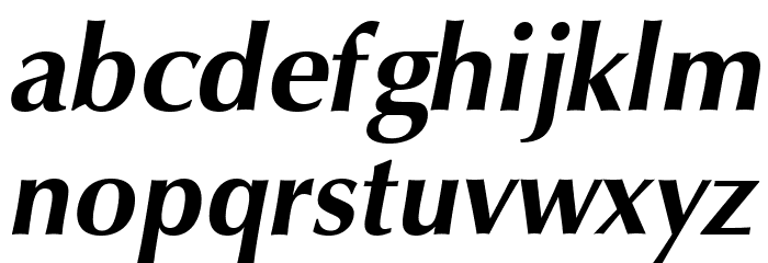 Vera Humana 95 BoldItalic Font LOWERCASE