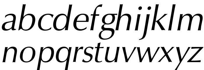 Vera Humana 95 Italic Font LOWERCASE