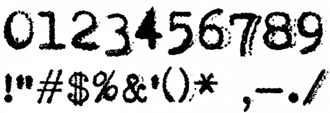 Vera Type Font OTHER CHARS