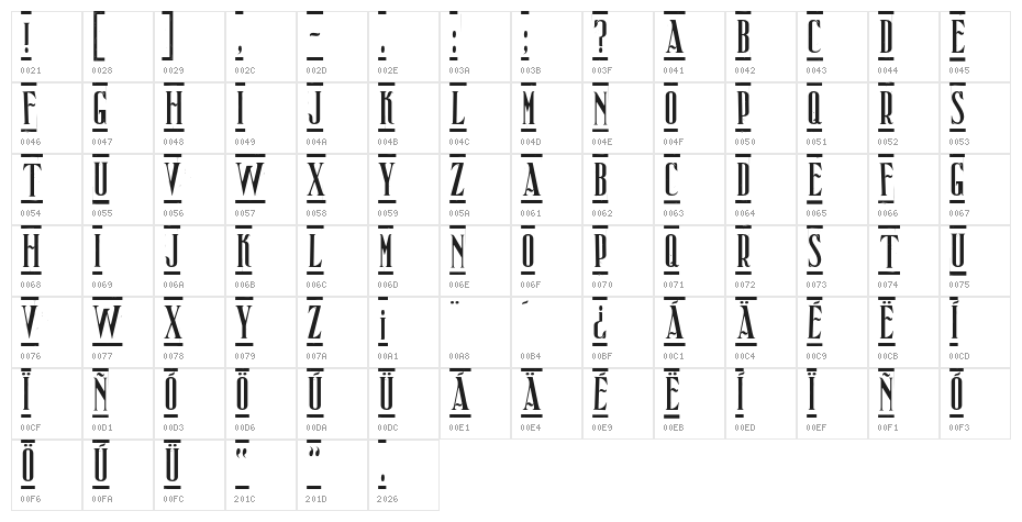 Veracruz Azulejo Character Map