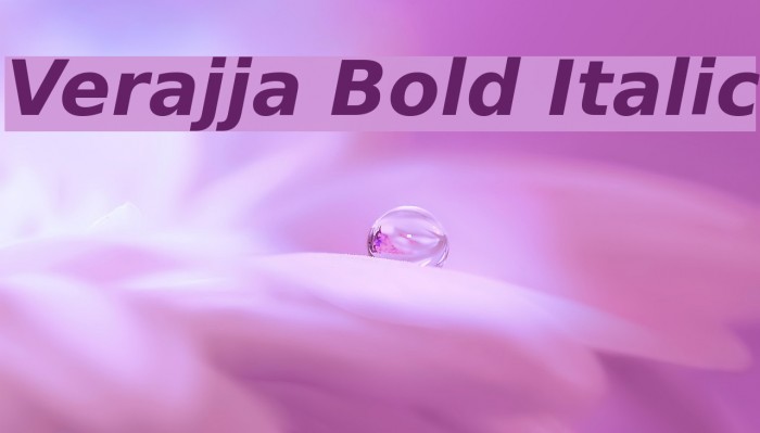 Verajja Bold Italic Font examples