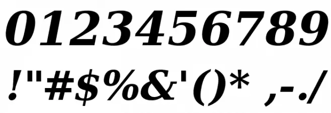 Verajja Serif Bold Italic Font OTHER CHARS