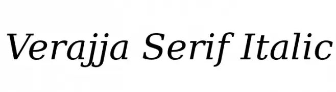 Verajja Serif Italic  フリーフォントのダウンロード