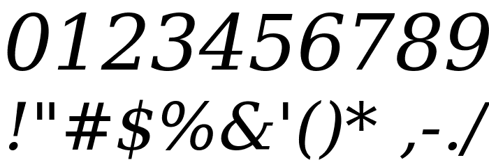 Verajja Serif Italic Font OTHER CHARS