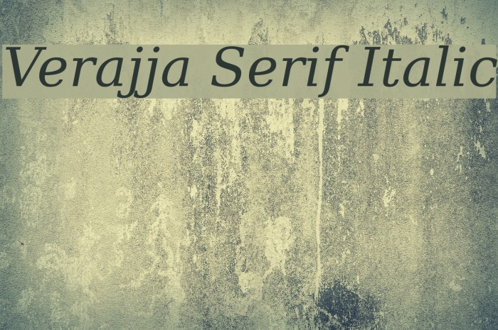 Verajja Serif Italic Font examples