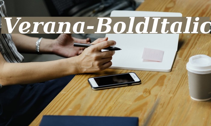 Verana-BoldItalic Font examples