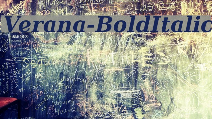 Verana-BoldItalic Font examples