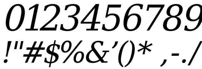 Verana-Italic Font OTHER CHARS