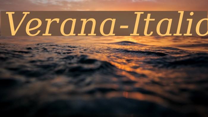 Verana-Italic Font examples
