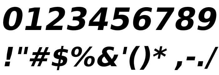 VeranaSans-BoldOblique Font OTHER CHARS