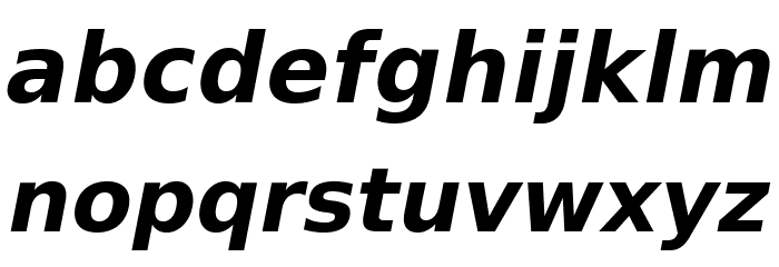 VeranaSans-BoldOblique Font LOWERCASE