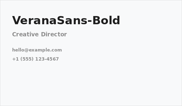 VeranaSans-Bold Business Card