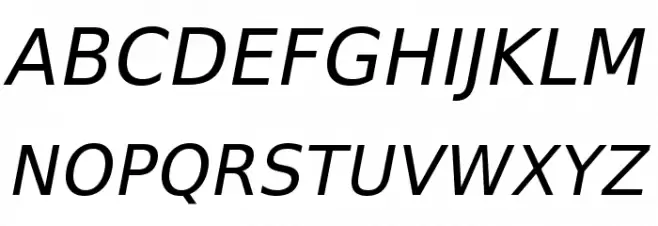 VeranaSans-Oblique 字体 大写