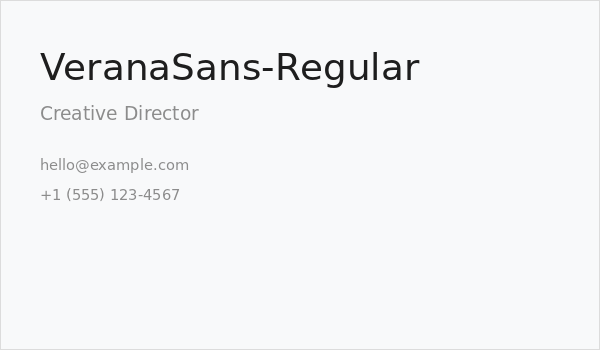 VeranaSans-Regular Business Card