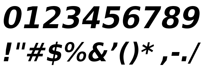 VeranaSansDemi-Oblique Font OTHER CHARS