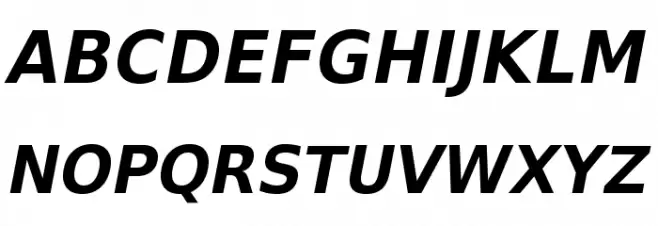VeranaSansDemi-Oblique Schriftart Groß