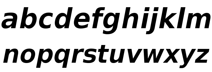 VeranaSansDemi-Oblique Font LOWERCASE