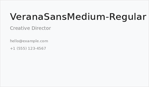 VeranaSansMedium-Regular Business Card