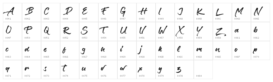 Verbena Character Map