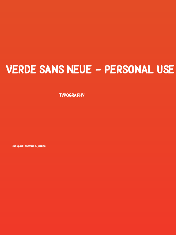 Verde Sans Neue - personal use Poster