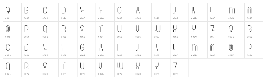 Verge Book Regular Character Map