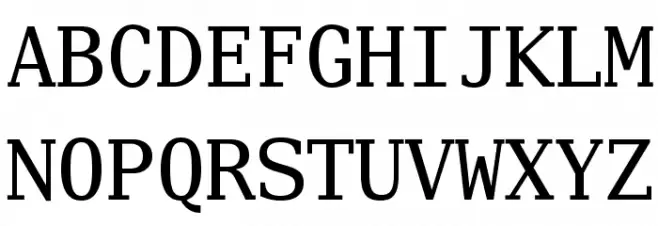 Verily Serif Mono फ़ॉन्ट अपरकेस