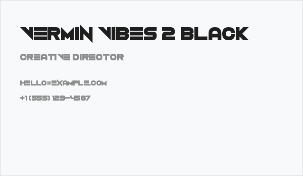 Vermin Vibes 2 Black Business Card