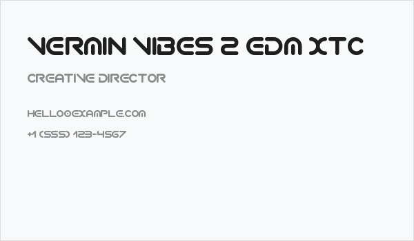 Vermin Vibes 2 EDM XTC Business Card