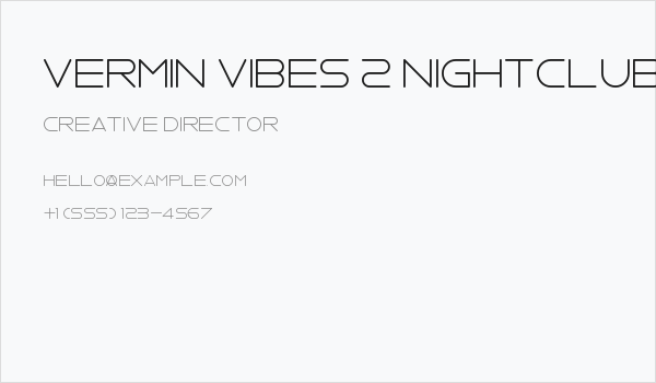 Vermin Vibes 2 Nightclub Business Card