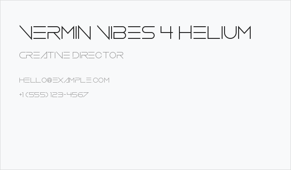 Vermin Vibes 4 Helium Business Card