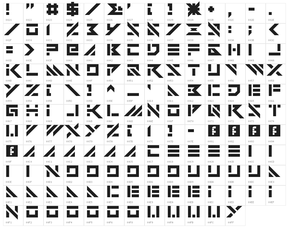 Vermin Vibes Dystopia Regular Character Map