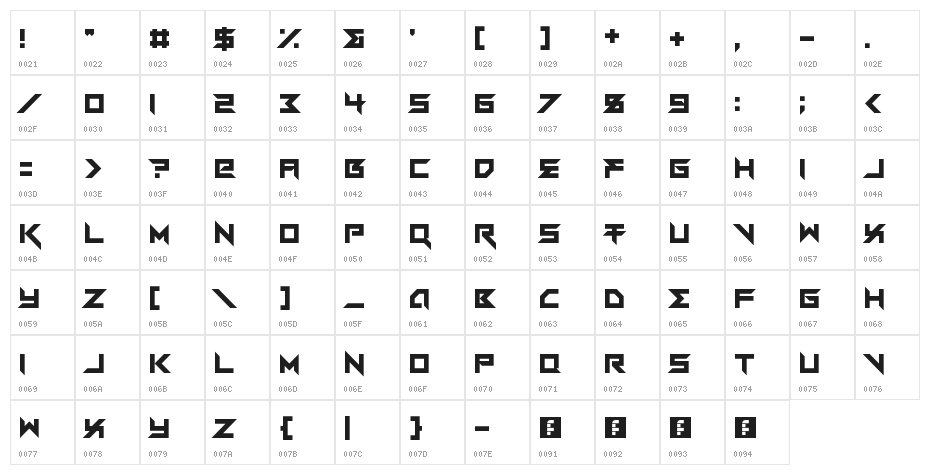 Vermin Vibes Mert Regular Character Map