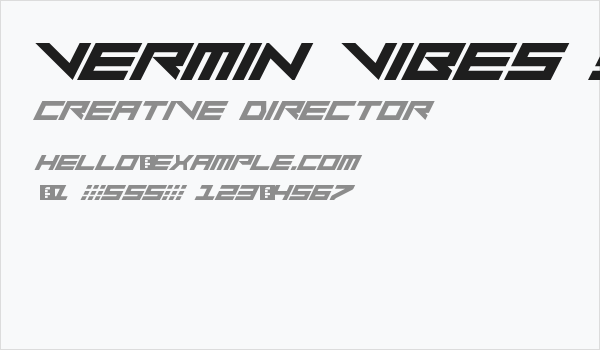 Vermin Vibes Slant Regular Business Card