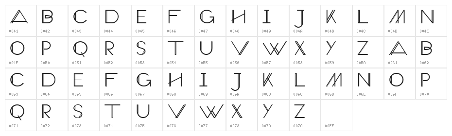 VeronExtra Character Map