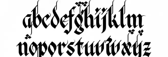 Verona Gothic Flourishe Schriftart Kleinbuchstaben