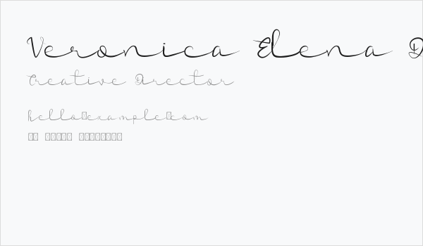 Veronica Elena Demo Business Card