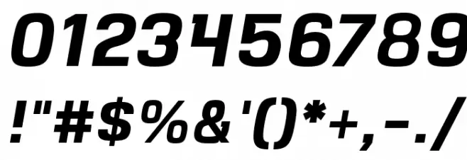 VersaBlock Bold Oblique Font OTHER CHARS