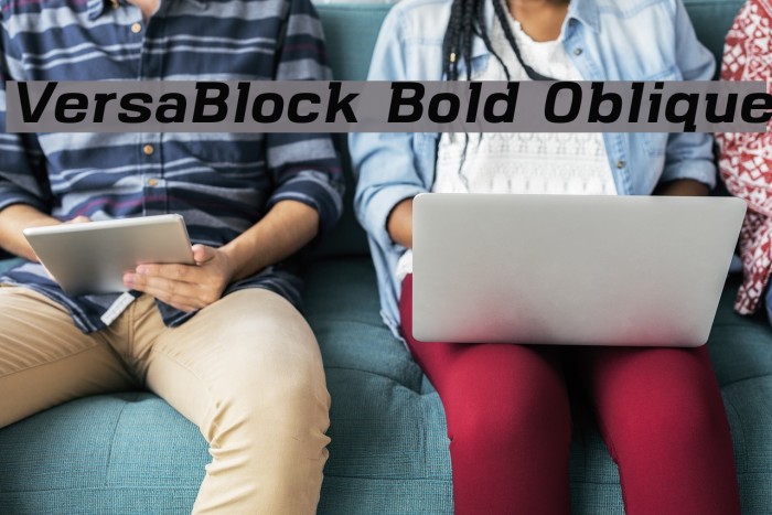 VersaBlock Bold Oblique Font examples