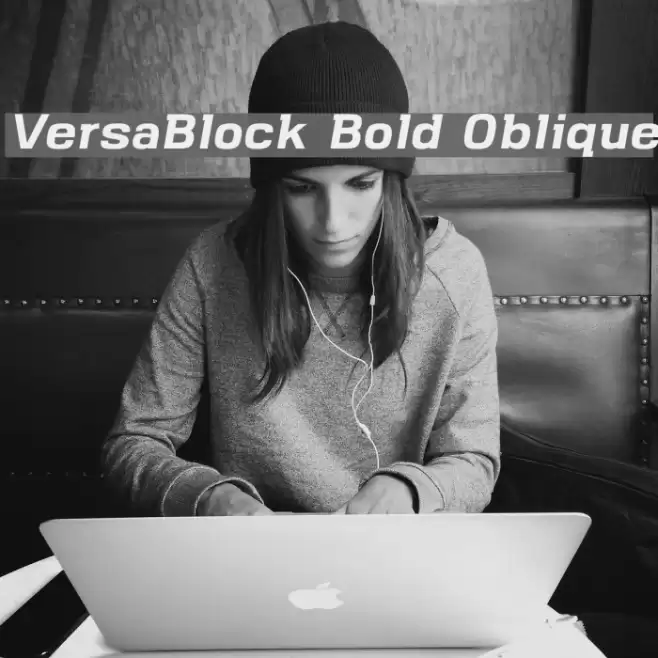 VersaBlock Bold Oblique Font examples