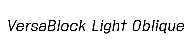 VersaBlock Light Oblique Font
