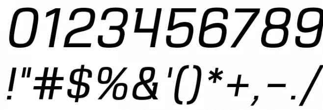 VersaBlock Light Oblique Font OTHER CHARS