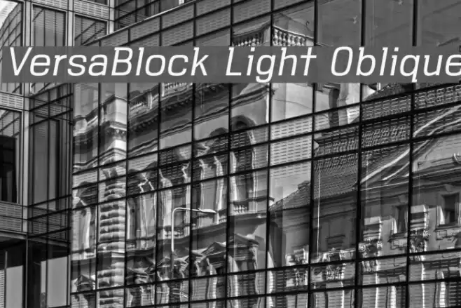 VersaBlock Light Oblique Font examples