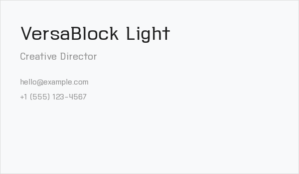 VersaBlock Light Business Card